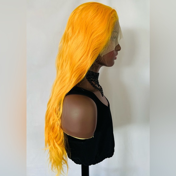 24” Orange Mango Premium Fiber 13x2.5 Lace Front Wig - Picture 2 of 9